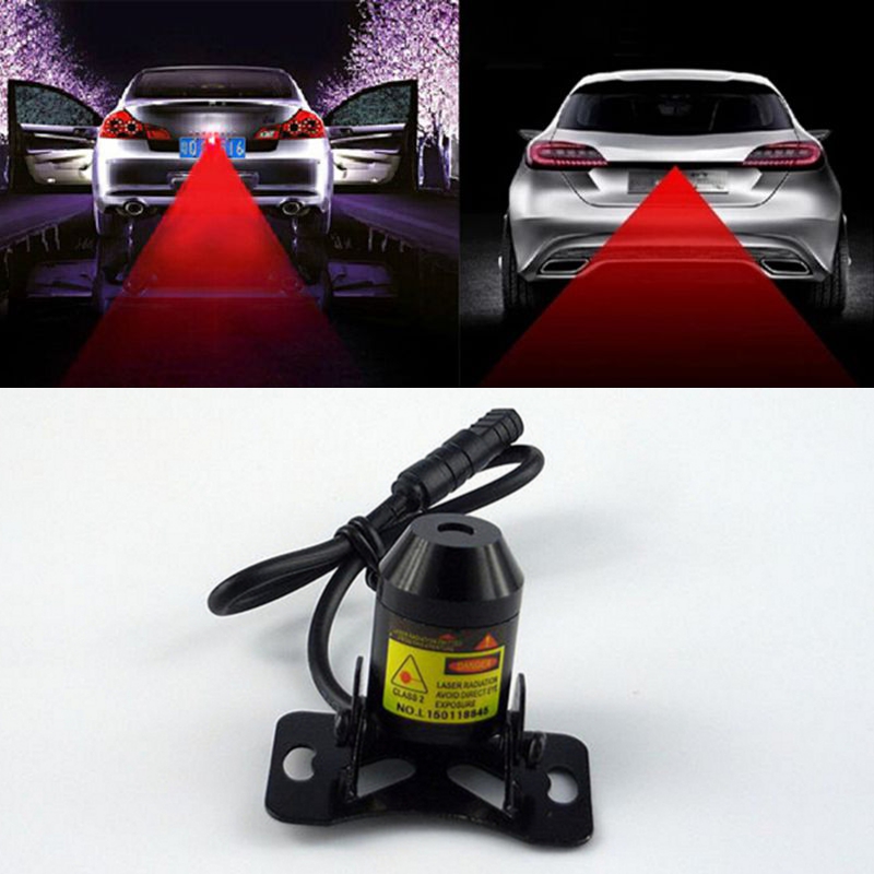 1Piece/Set Car Warning Laser Tail Fog Light Auto Brake Parking Lamp Rearing Lights External Car Styling Red color Free Shipping