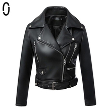 JJ 2016 Black Leather Jacket Women Motorcycle Detachable Sleeve Pu Leather Jackets Women Slim Coats veste en cuir femme