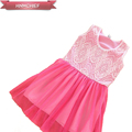 Girls Dresses New 2017 Children Clothing For Summer lace vest dress Kids Princess for 2 5