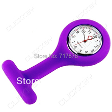 10Pieces/Lot  Free shipping Purple Cute Silicone Nurse Brooch Watch,Jelly Quartz Watch,Nurse Pocket Watch