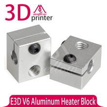 5PCS Upgraded metal parts Aluminum Heater Block V6 Specialized for E3D J-head Reprap Marketbot 3D Printer Extruder