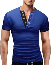 Brands Polo Homme V-Neck Men 2016 Shirt Casual Mens Camisa Blue Polos Hombre Solid Manga Corta Fashion Marca XXL QSP