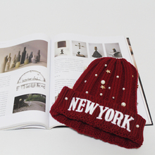 new fashion design newyork Autumn and winter Knitting wool hat 3colour Beanie hat 100% Cotton free size worm girls and women