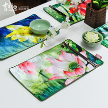 Chinese Style Satin Dining Table Mat Kitchen Placemat Kitchen Accessories Dinning Table Placemats Table Coaster Holder posavasos