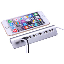 2016 Wholesale High Speed Micro Mini Aluminum Alloy 7 Ports USB 2.0 Hub For Apple Mac PC Laptop Computer Peripherals Accessories