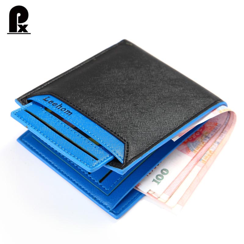 mens wallet leather pu genuine luxury brand men wallets 5 colors Solid Short money clip male ...