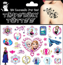 Ice Princess Elsa Anna Child Temporary Tattoo Body Art Flash Tattoo Stickers 17 10cm Waterproof Henna
