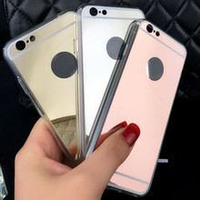 2016 Electroplating Mirror Case For iPhone6 6S&6S PLUS 5S Clear Soft TPU Frame+Acrylic Back Cover For Samsung S6 EDGE S7 EDGE