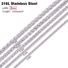 3 0mm width 316L stainless steel chain necklace men long punk statement swag chain necklace vintage
