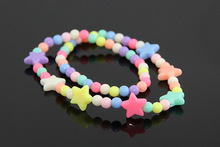 Newest DIY Handmade Fashion Kids Girls Multicolor Beads Chain Necklaces Children Jewelry Wholesale