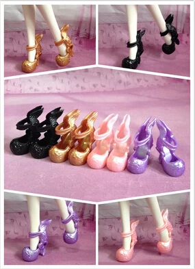 100Pairs/lot NEW Arrival Fashionable Demon Monster Doll Shoes Chinese Dragon Design High-heel 1/6Dolls Short Boots Shoes 4Colors