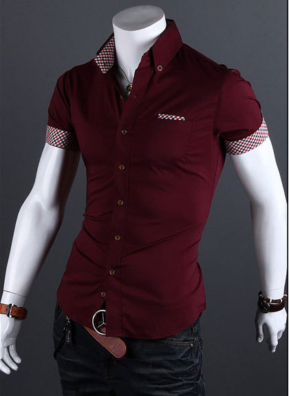 Fitted short sleeve dress shirts