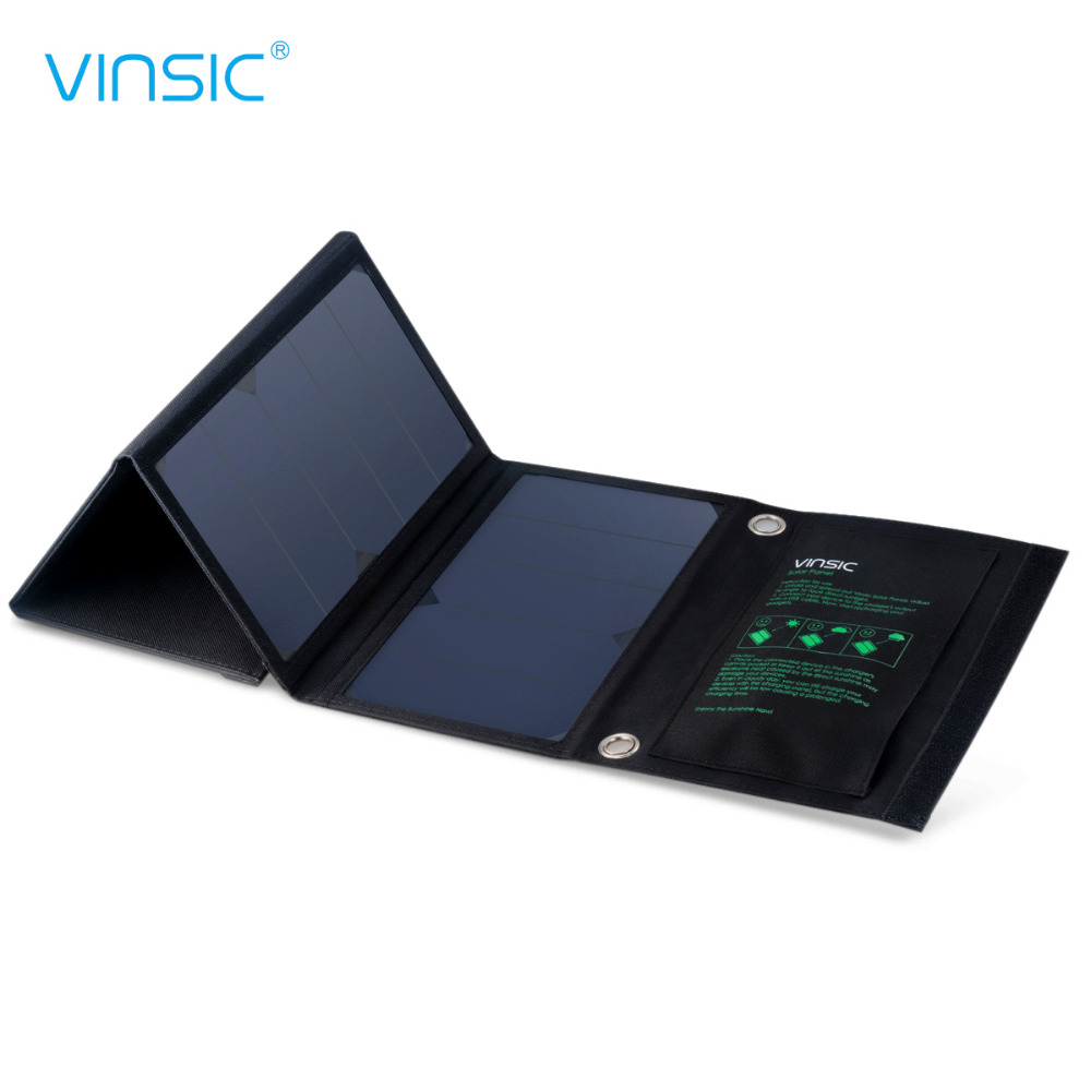 Гаджет  VINSIC Exclusive worldwide 22W high Efficiency Solar Panel Fordable and Portable Dual-port Solar Charger (Black) None Телефоны и Телекоммуникации