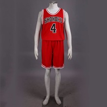 SLAM DUNK Takenori Akagi Cosplay Costume Shohoku High School Basketball Team NO.4 Sports Uniform Basketball Jersey XS-XXXL