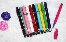 Colorful 2 in 1 capacitive stylus touch pen for Tablet PC mobile phone Iphone 5S 5C DHL fast shipping