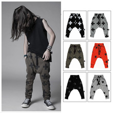 New fashion ins kids cool Harem Pants high quality nununu cross printed star Harem Pants for children kid trousers