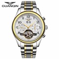 Hot Brand GUANQIN Mechanical Wristwatch Fashion Business Clock Stainless Steel Watches Men Gift Automatic Self Wind