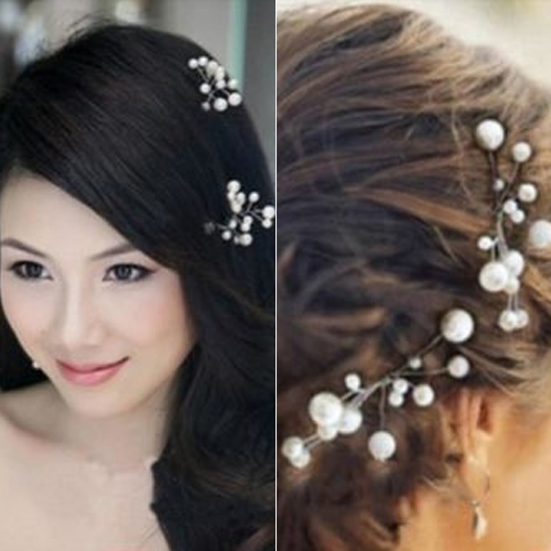 Elegant Women Ladies Wedding Bridal Bridesmaid Man made Pearls Hair Pins Clips Comb Headband Sticks Accessories
