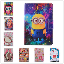 Newest Despicable Me Minions kitty Cartoon PU Leather Stand Cover Case For Apple iPad Mini 4 Tablet Cases For Kids