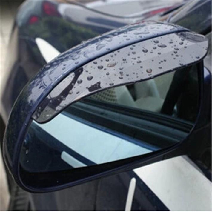 2PCS Car Accessories Rear View Mirror Weatherstrip Flexible Rear View Mirror Anti Rain Guard Shade Auto