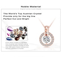 Pretty 18K Rose Gold Circle Womens Crystal bead Chain Jewelry Necklace Good quality romantic pendant necklace