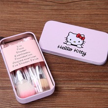 HELLO KITTY mini brush kit pink 7pcs set Professional makeup brushes beauty maquiagem make up pincel maquiagem