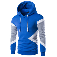 New 2016 Spring Autumn Mens Casual Slim Fit Hooded Hoodies Sweatshirt Sportswear Male Patchwork Fleece Jacket 5 Colors M-XXL