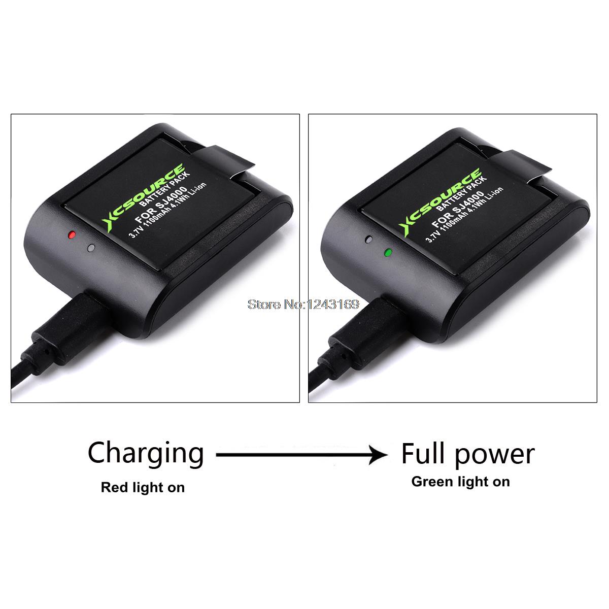 Xcsource Micro USB Charger 2x 1100mAh Lithium Digital Battery For SJ4000 Actiong Sport Camera BC426