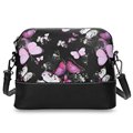 Butterfly Floral Print Women Handbag Shell Shape Ladies Dual Purposes PU Leahter Shoulder Crossbody Bags Messenger