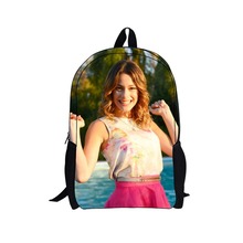 Newest Fashion 2015 Violetta 3D School Bags for Girls Cute Cartoon Bag Violetta Lady Shoulder Bags