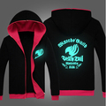 HOt sale Color noctilucent fleece Cartoon fairy tail union flag fluorescent zipper jacket seven pattern top