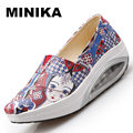 2017 New Summer Popular Canvas Women Casual Female Breathable Height Increasing Fashion Shoes Shake Graffiti tenis
