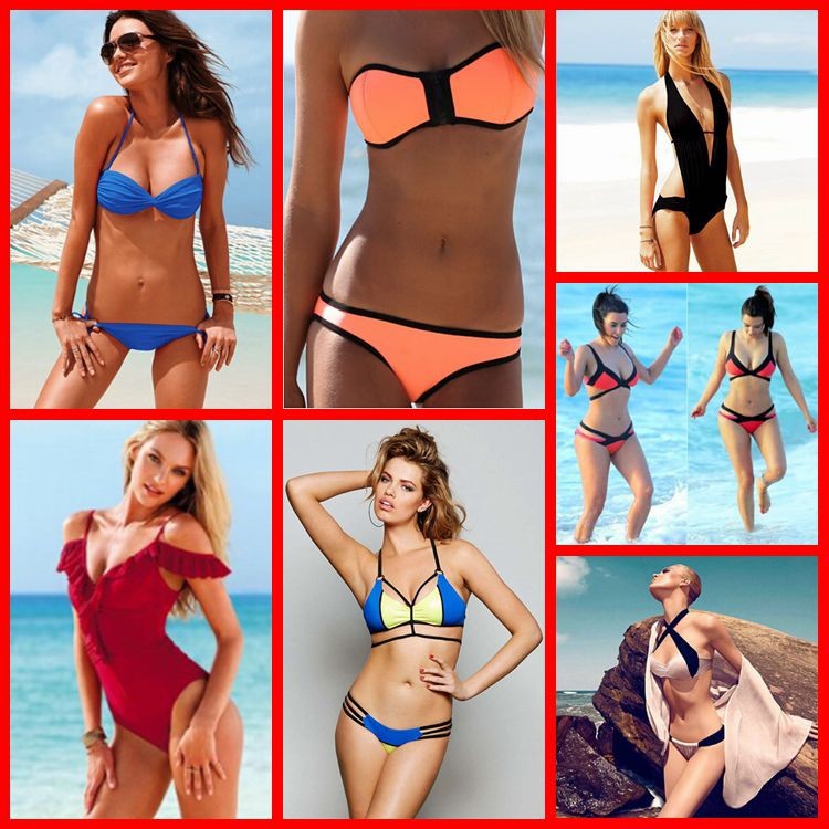 New 2015 Hot swimwear Patchwork bikini swimsuit women bikini triangl sexy Woman Swimmer beach Two piece suit bikinis set Pink