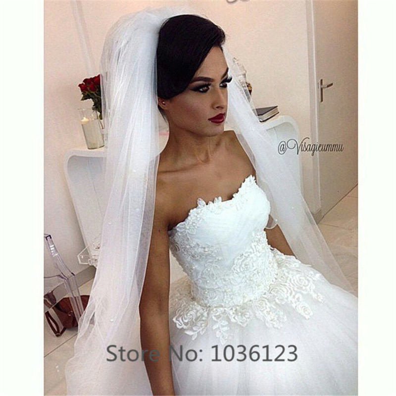 Vestidos de noiva Custom Made Handmade Tulle Appliques Women Summer Ball Gown Long Elegant Wedding Dresses