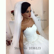 Vestidos de noiva Custom Made Handmade Tulle Appliques Women Summer Ball Gown Long Elegant Wedding Dresses