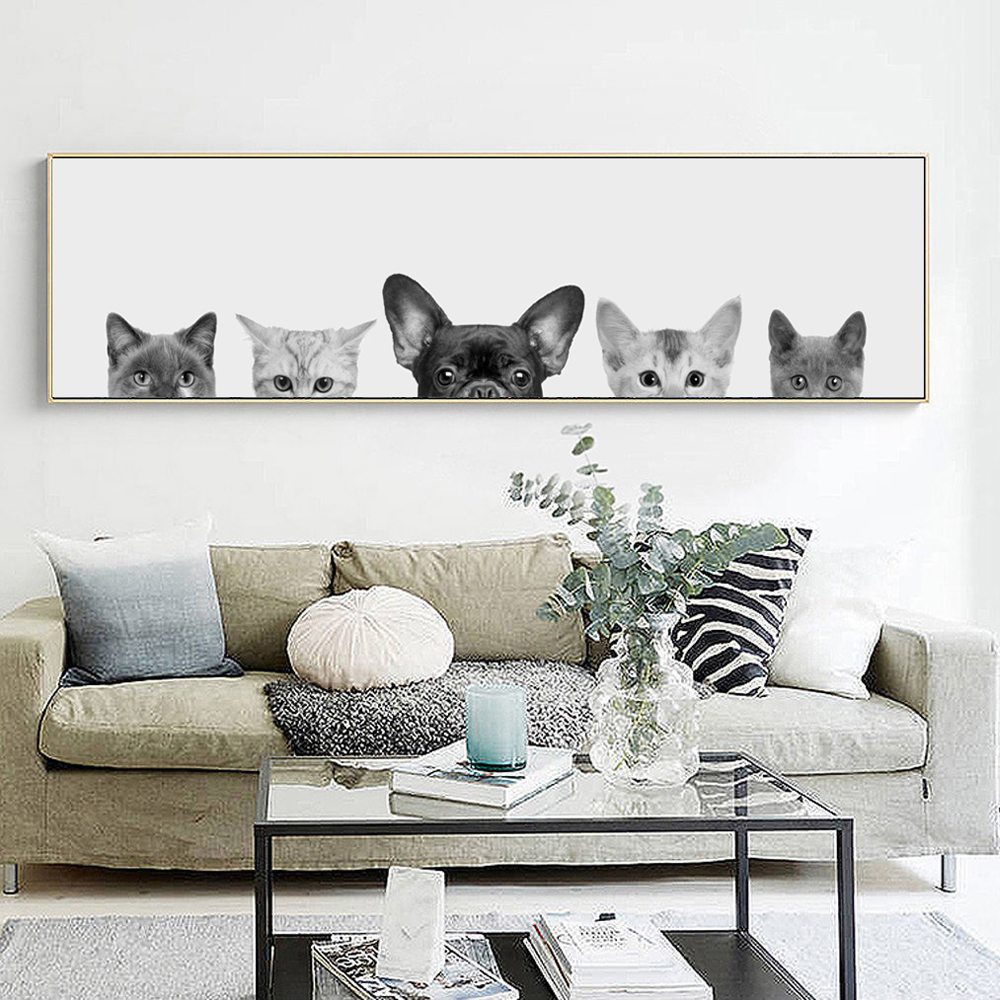 A4 Cat LINDO mirar estilo nórdico escandinavo impresión arte de Pared para el hogar