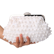 Clutch women bags beaded evening bags diamonds rose pearl evening bags shell shaped soft wedding bridal evening dress purse bags