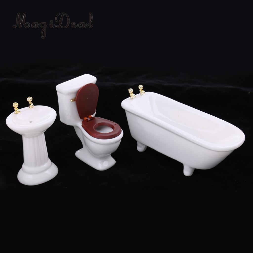 1/12 Skala Puppenhaus Badezimmer Miniatur Mini Wasser Topf Waschbecken 