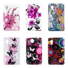 13 Pattern Colors Art Design TPU Protector Phone Case for Dual LG Optimus L4 II E440 E445 Back Cover Skin Bag Butterfly Flower