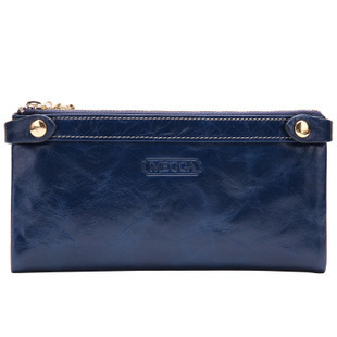 Purse women leather genuine Fashion women long zipper wallet women genuine leather purses for women clutch Bag free shipping