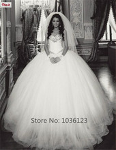 Vestidos de noiva Custom Made Sweetheart Handmade Long Elegant Ball Gown Wedding Dresses 2015 Handmade Tulle