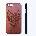 Retro Wolf Real Handmade Wood Case For Iphone 5 5s 6 6s 6 plus Wood Carving