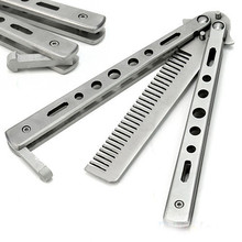 2015 New Trendy Stainless Steel Practice Training Butterfly Knife Comb Tool Cool Sport