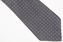 NT0442 Black Gray Plaids Checks Ties Jacquard Woven Smooth Classic Silk Polyester Man s Casual Necktie