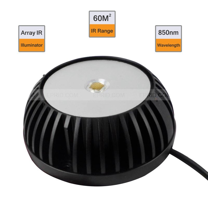 2.5 Inch Indoor IR Light Source Array LED 120 Degree 60 Sqm Dome Illuminator for Camera