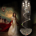 Modern Crystal Chandeliers Ceiling Lamps For Villa Penthouse Spiral Stainless Duplex Rotation AC110 240V K9 Crystal