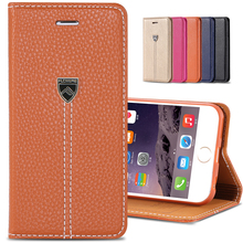 Luxury Original Brand Flip Leather Case for iphone 6 4 7 Original Phone Bag Cover for