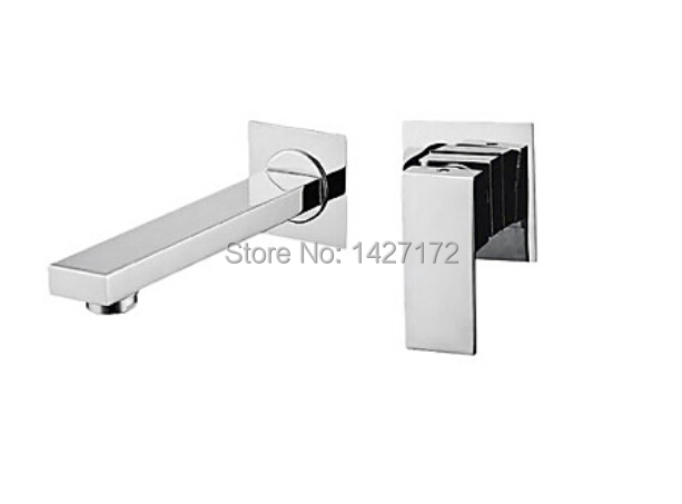 Contemporary Chrome Brass Waterfall Bathroom Basin Faucet Single Handle Mixer Tap Wall Mounted