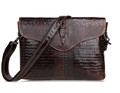 Vintage Crocodile Alligator Pattern Genuine Leather Small Men Messenger Bags Cowhide Men s Bag For Ipad
