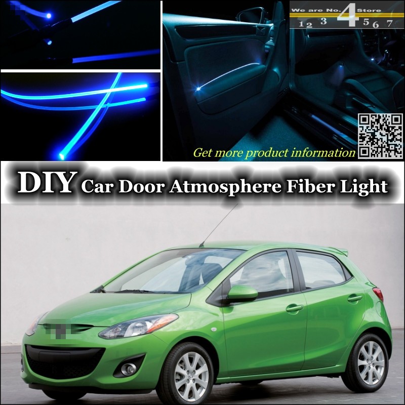 interior Ambient Light Tuning Atmosphere Fiber Optic Band Lights For Mazda 2 Mazda2 M2 Demio DW DY DE DJ Inside Door Panel Refit